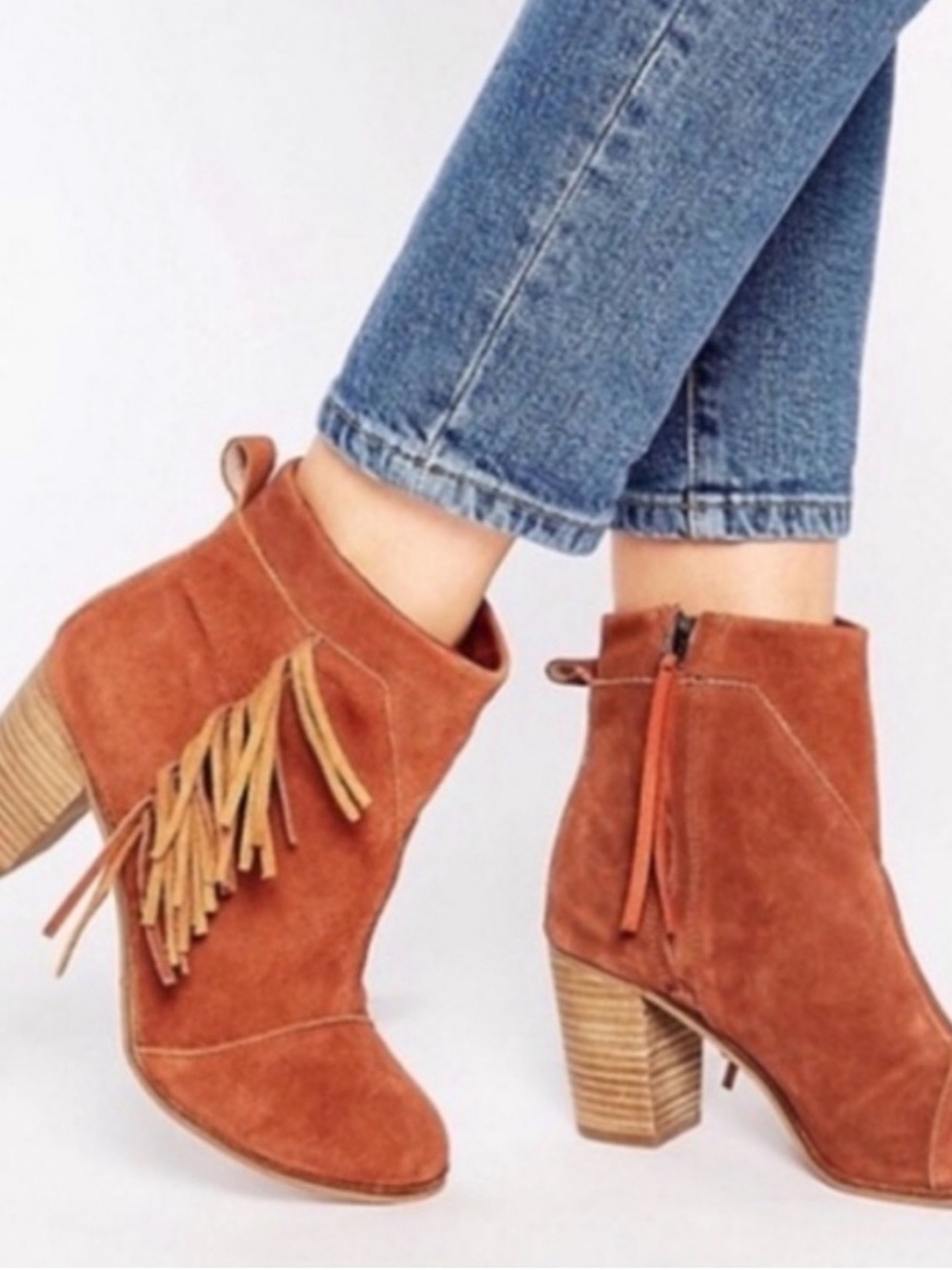 TOMS Lunata fringe bootie